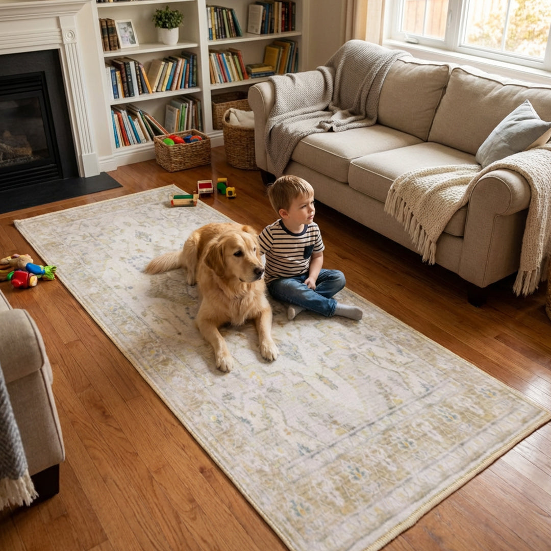Muddy Mat® Champagne Washable Area Rugs for Living Room, Bedroom & Din - Image 11