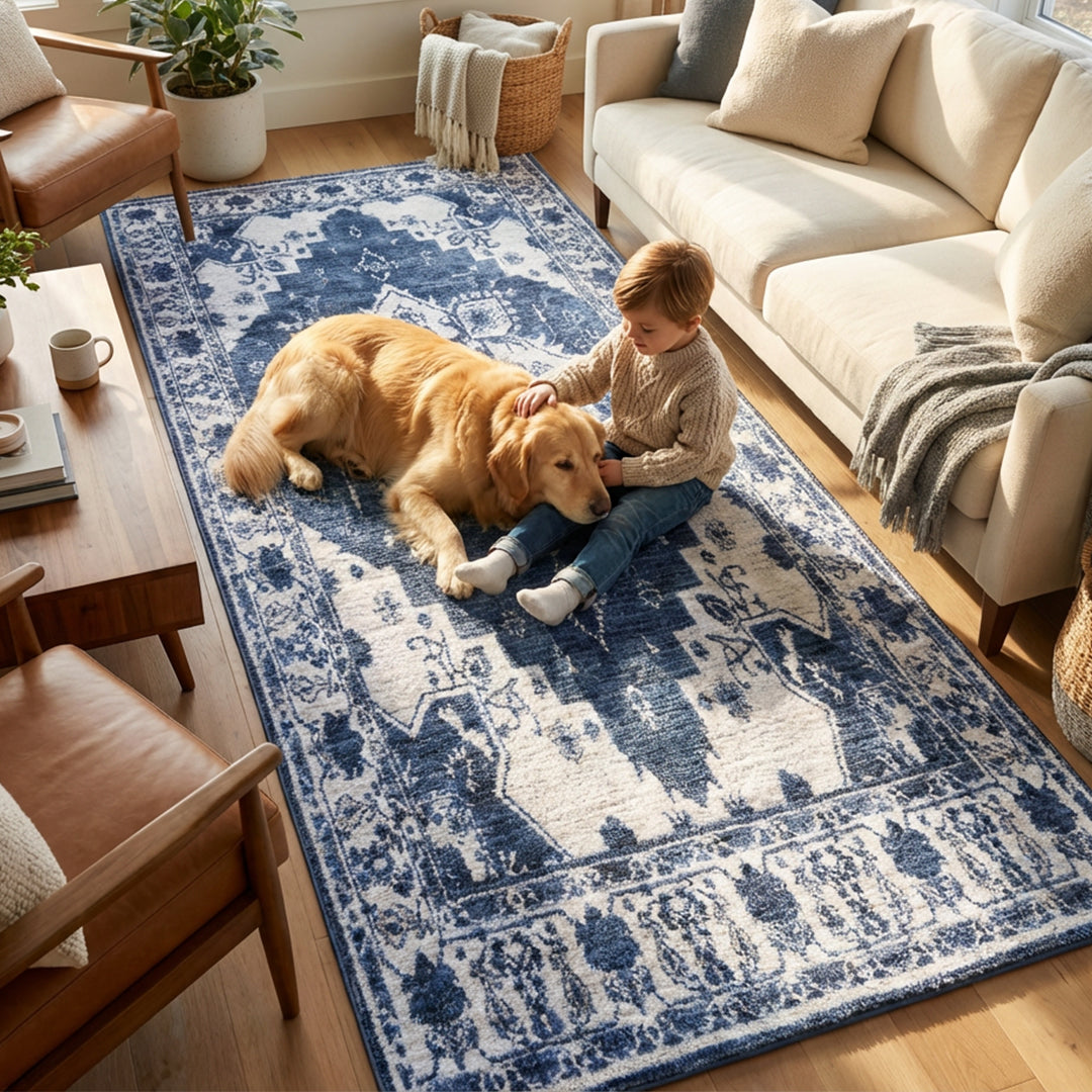 Muddy Mat® Navybell Washable Area Rugs for Living Room, Bedroom & Dini - Image 10
