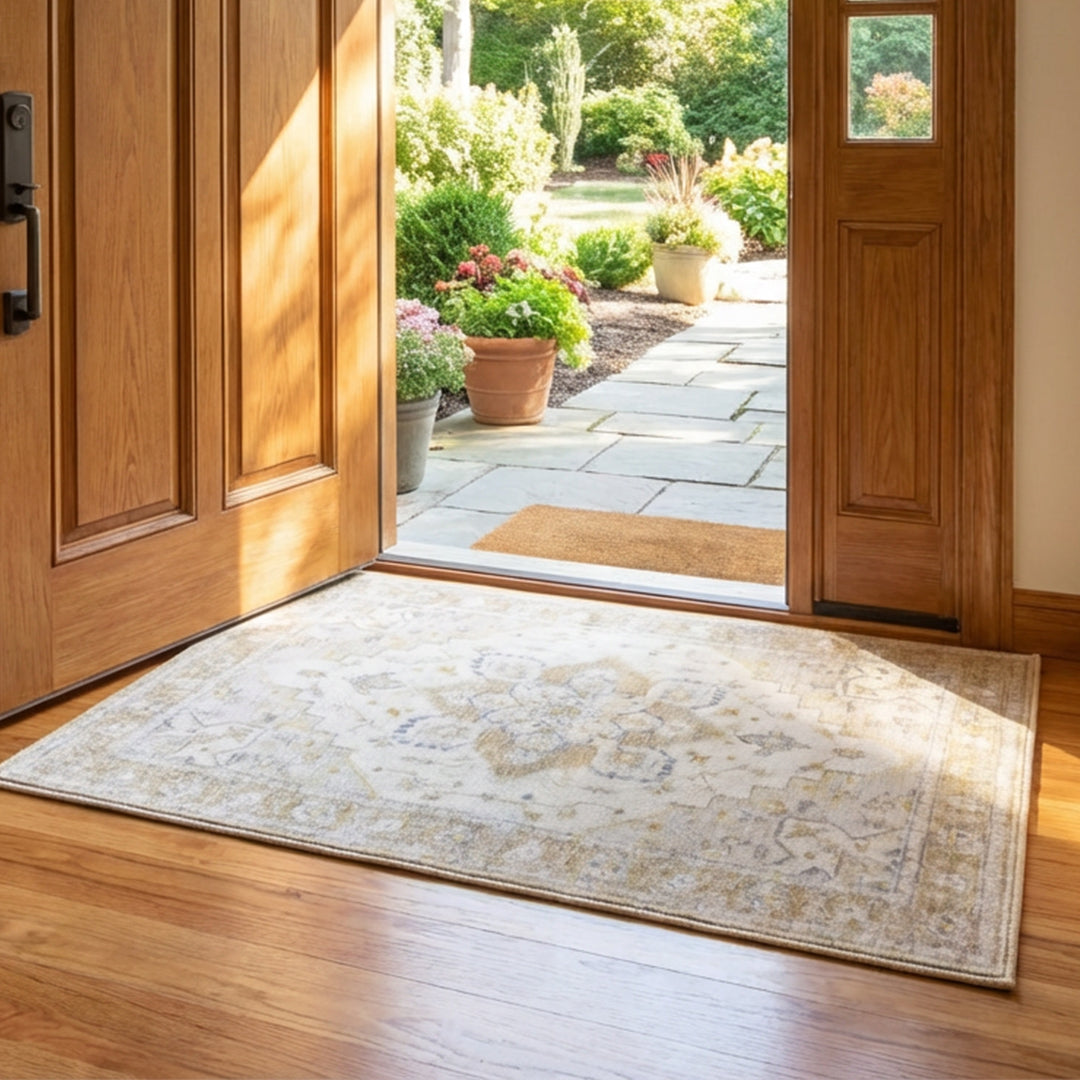 Muddy Mat® Champagne Washable Area Rugs for Living Room, Bedroom & Din - Image 14