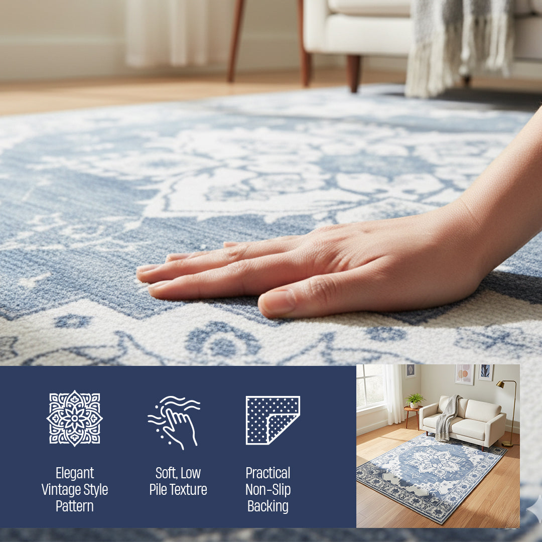 Muddy Mat® Navybell Washable Area Rugs for Living Room, Bedroom & Dini - Image 14