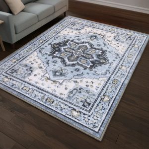 Muddy Mat® Azure Washable Area Rugs for Living Room, Bedroom & Dining
