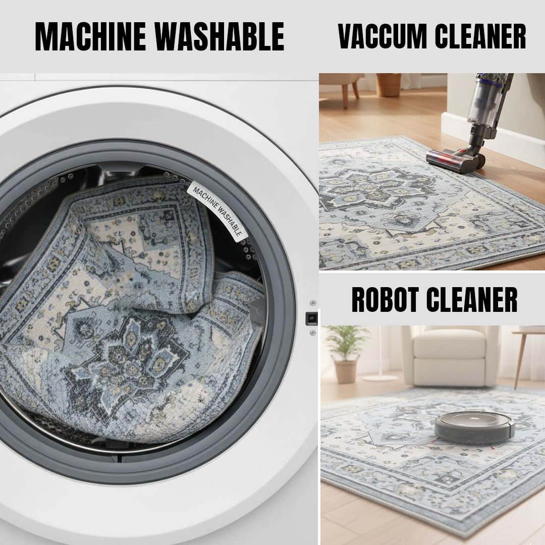 Muddy Mat® Azure Washable Area Rugs for Living Room, Bedroom & Dining - Image 5