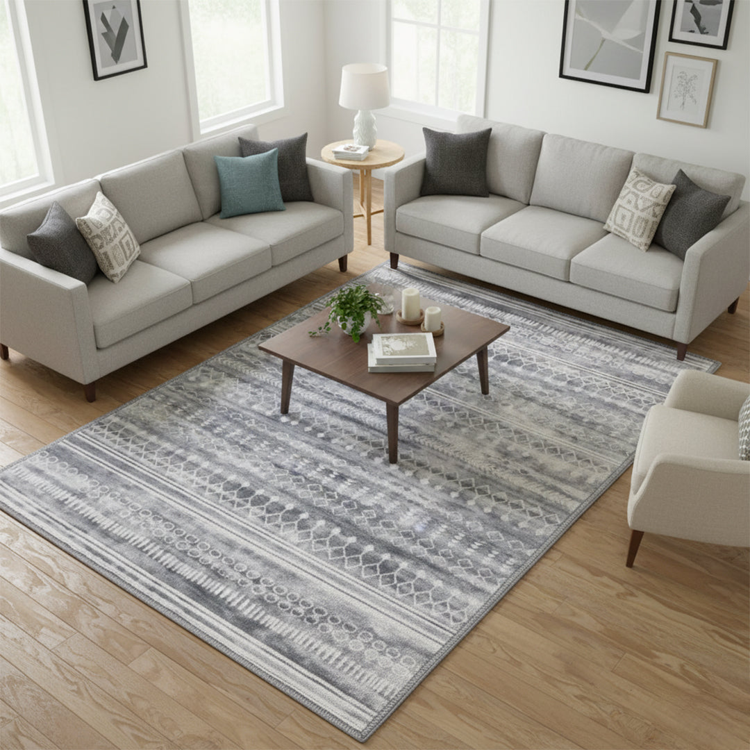 Muddy Mat® Greyline Washable Area Rugs for Living Room, Bedroom & Dini - Image 6