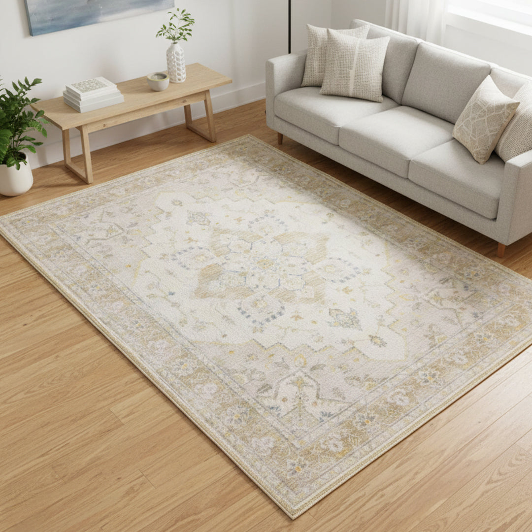 Muddy Mat® Champagne Washable Area Rugs for Living Room, Bedroom & Din - Image 8