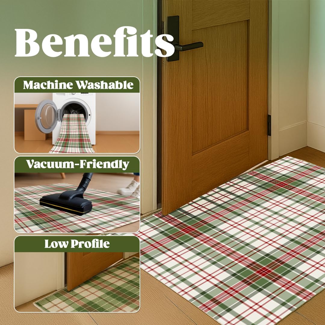 Muddy Mat® Plaid Washable Area Rugs for Living Room, Bedroom & Dining - Image 4