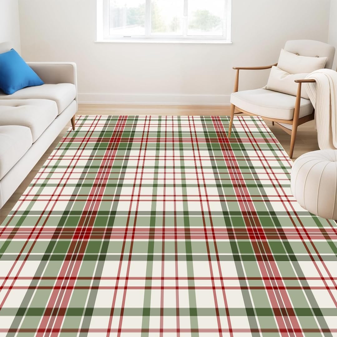 Muddy Mat® Plaid Washable Area Rugs for Living Room, Bedroom & Dining - Image 2