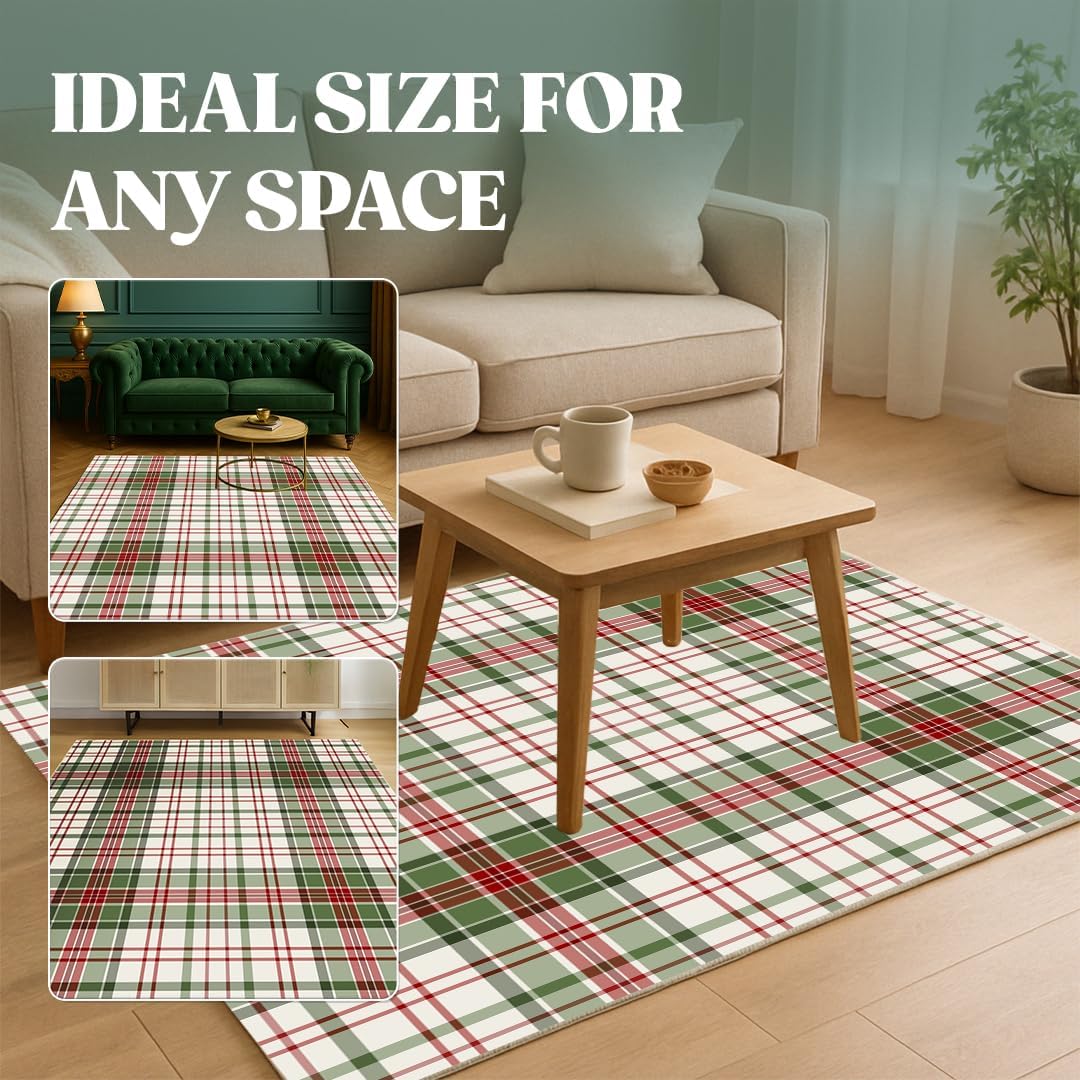 Muddy Mat® Plaid Washable Area Rugs for Living Room, Bedroom & Dining - Image 6