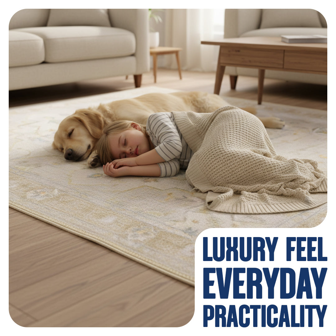 Muddy Mat® Champagne Washable Area Rugs for Living Room, Bedroom & Din - Image 5