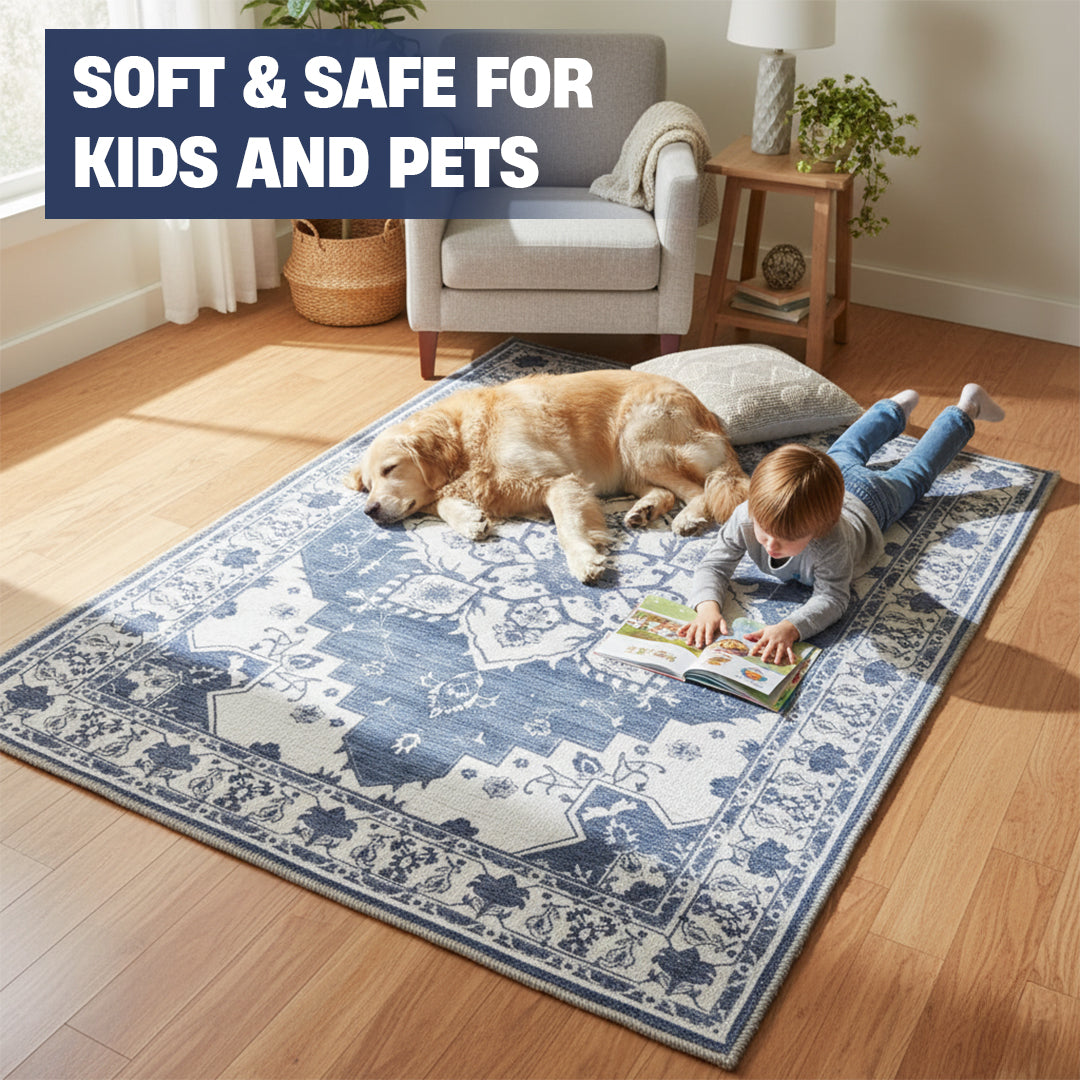 Muddy Mat® Navybell Washable Area Rugs for Living Room, Bedroom & Dini - Image 9