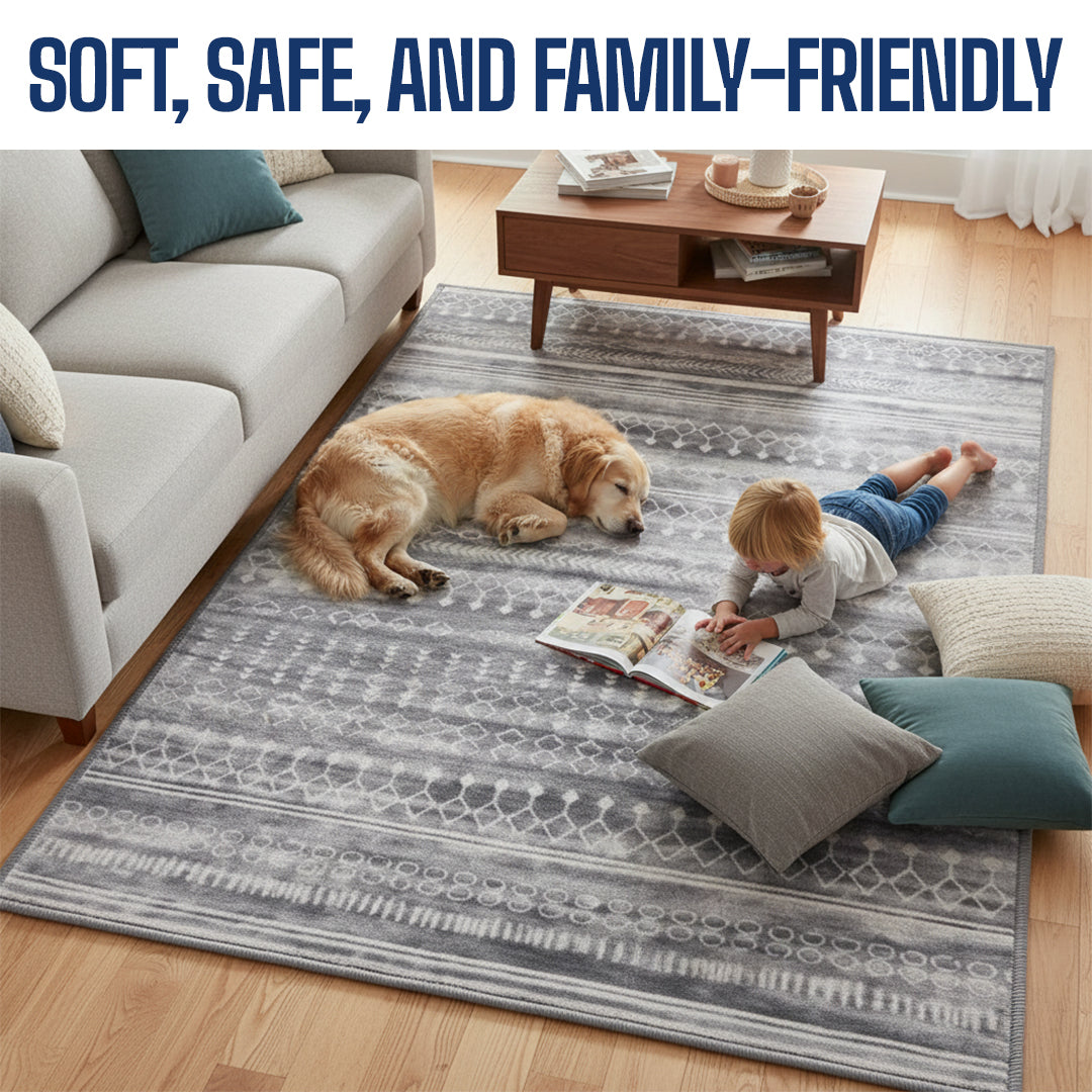 Muddy Mat® Greyline Washable Area Rugs for Living Room, Bedroom & Dini - Image 9