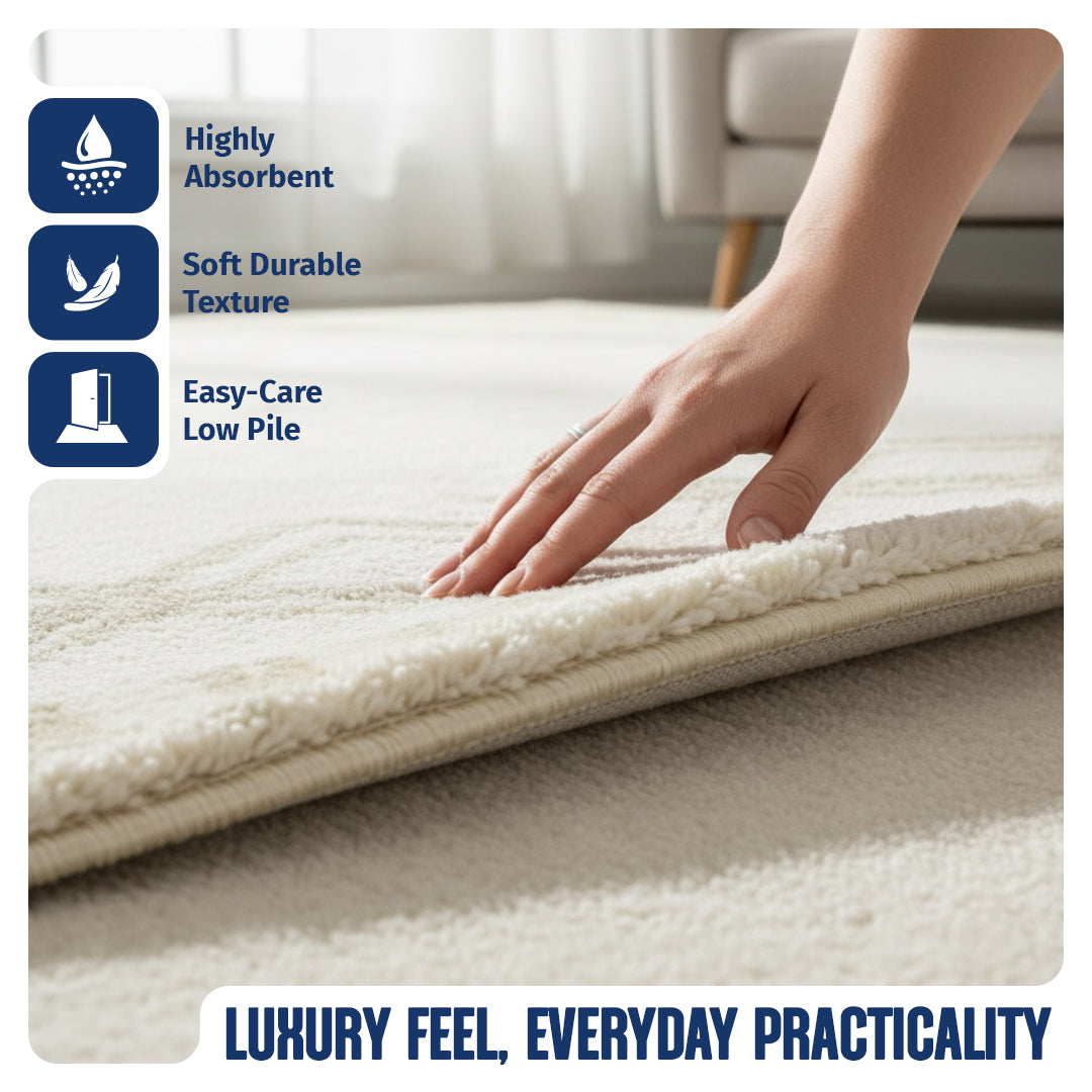 Muddy Mat® Champagne Washable Area Rugs for Living Room, Bedroom & Din - Image 6