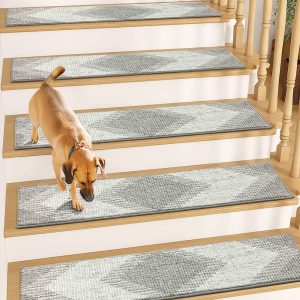 Muddy Mat® Soft Chenille Stair Treads Non-Slip Reusable, Super Absorbe