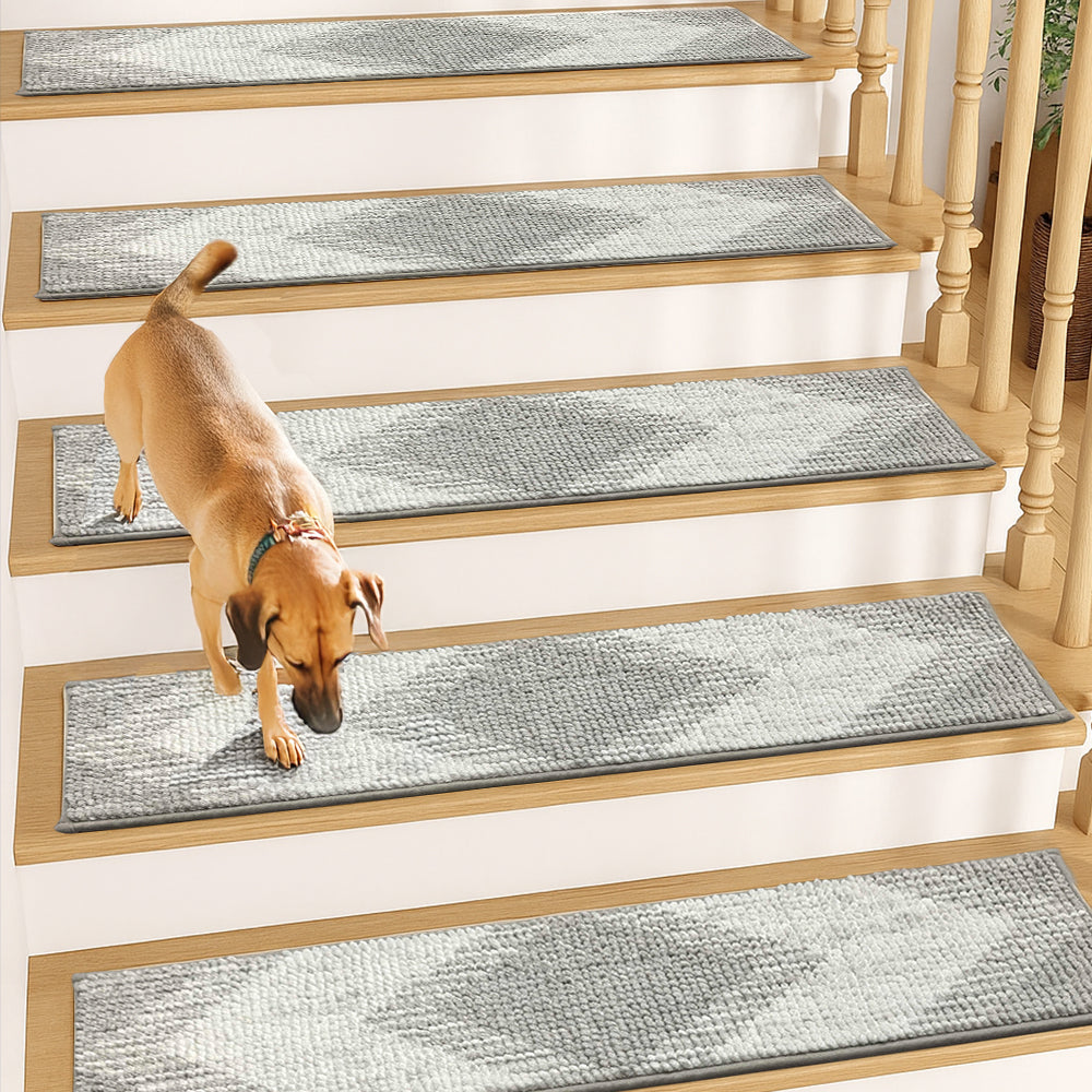 Muddy Mat® Soft Chenille Stair Treads Non-Slip Reusable, Super Absorbe