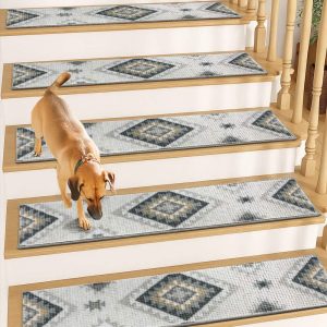 Muddy Mat® Soft Chenille Stair Treads Non-Slip Reusable, Super Absorbe