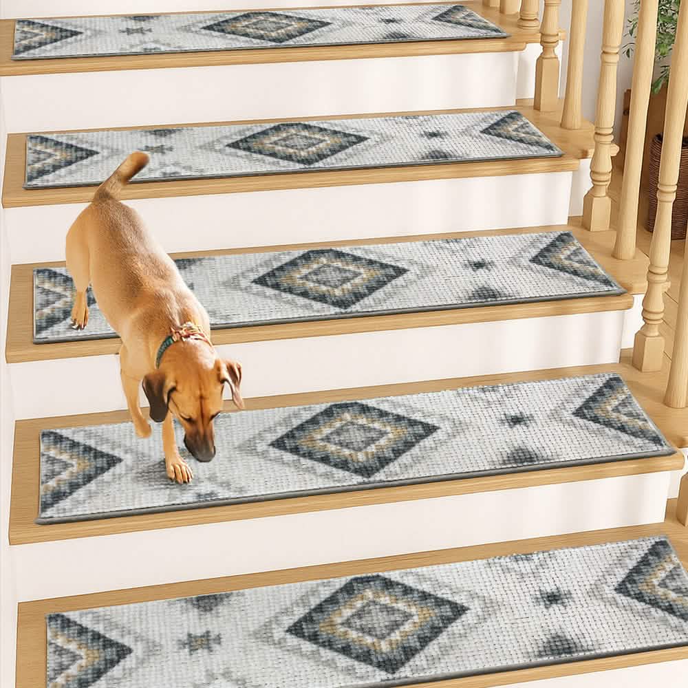 Muddy Mat® Soft Chenille Stair Treads Non-Slip Reusable, Super Absorbe