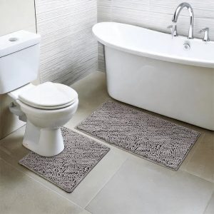 Muddy Mat® Bathroom Rugs set, Bath Mats (20”x30”) with U Shaped Toilet