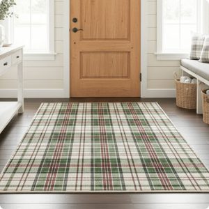 Muddy Mat® Plaid Washable Area Rugs for Living Room, Bedroom & Dining